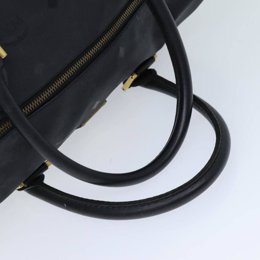 MCM Vicetos Logogram Boston Bag Coated Canvas Black Auth tb1091 - Picture 7 of 16